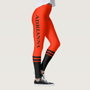 Black Horizontal Stripes Name Scarlet Leggings
