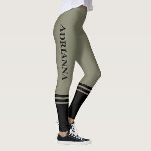 Black Horizontal Stripes   Name   Warm Grey Leggings