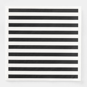 Black Horizontal Stripes Napkin