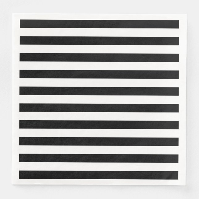 Black Horizontal Stripes Napkin (Front)