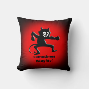 Black Horned Imp, Pointed Tail, sometimes naughty Cushion
