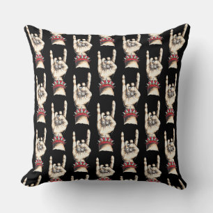 Black Horns Up  Cushion
