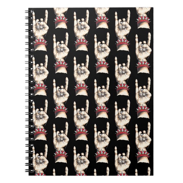 Black Horns Up   Notebook (Front)