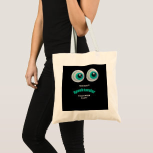 Black Horror Eye Spooktacular Halloween Party Tote Bag