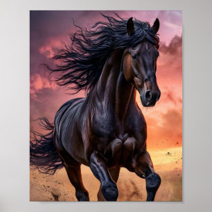 Black horse aesthetic poster