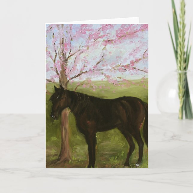 Black Horse and A Cherry Tree Card (Front)