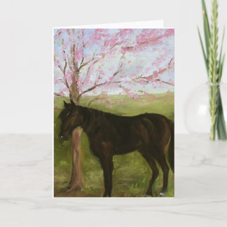 Black Horse and A Cherry Tree Card