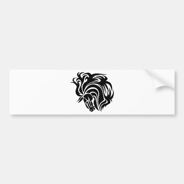 Black Horse Bumper Sticker (Front)