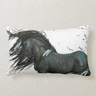 Black Horse by Bihrle Pillow