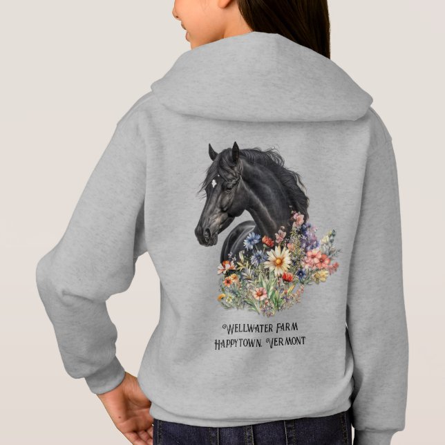 Black Horse Farm Name Design on Back (Back)
