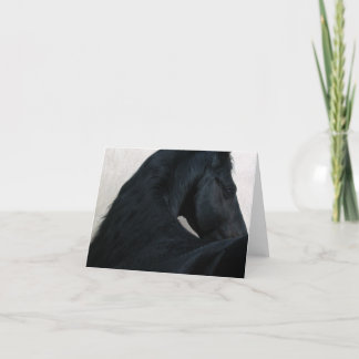 Black Horse - Friesian Note Card