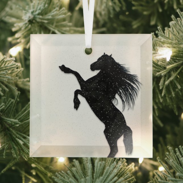 Black horse glass tree decoration (Insitu)