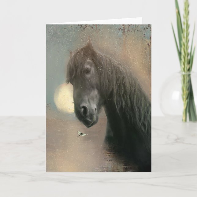 Black Horse - Greeting Card (Front)