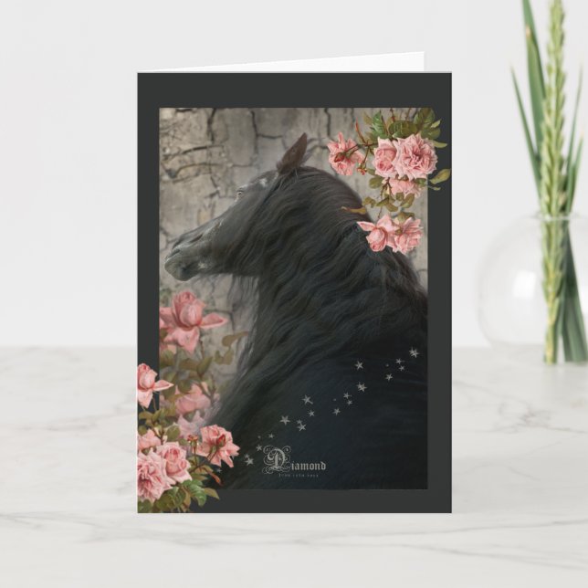 Black Horse - Greeting Card (Front)