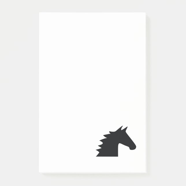 Black Horse Head Silhouette Elegant Post-it Notes (Front)