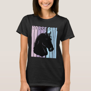 Black Horse Head Silhouette Riding Lover Funny Hor T-Shirt