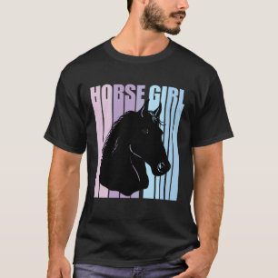 Black Horse Head Silhouette Riding Lover Funny Hor T-Shirt