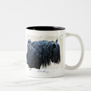 Black Horse Head Two-Tone Coffee Mug