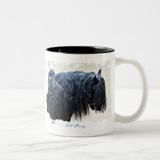 Black Horse Head Two-Tone Coffee Mug