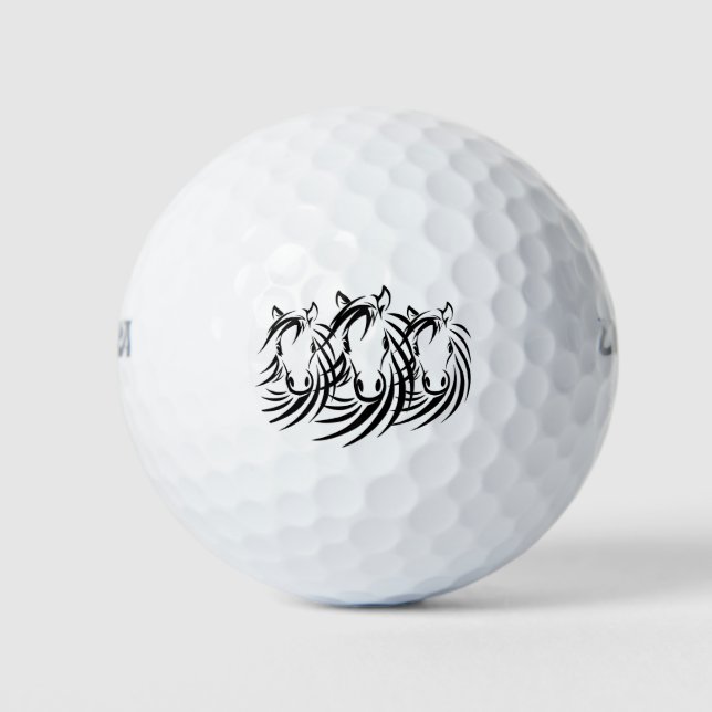 Black Horse Heads Golf Balls (Front)