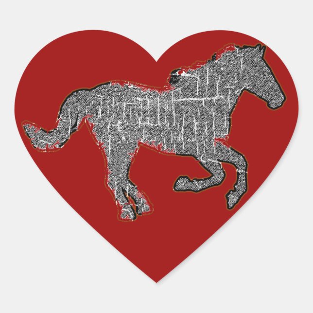 black horse heart sticker (Front)