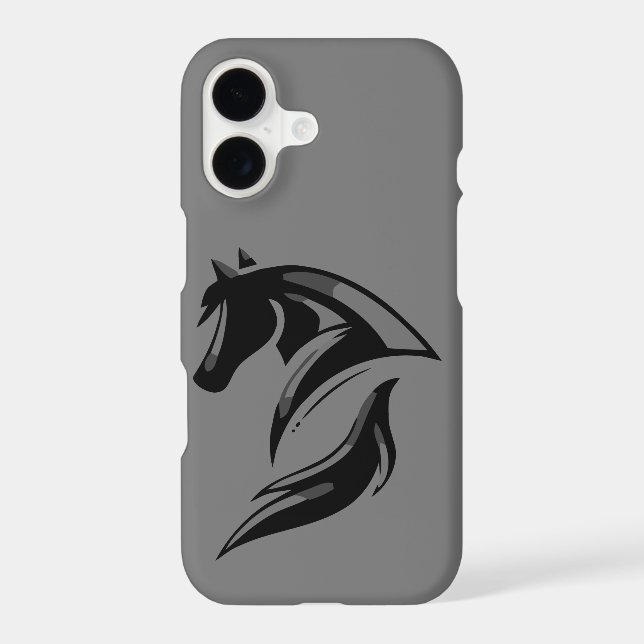 Black Horse Logo Graphic Art Equestrian iPhone Case (Back)
