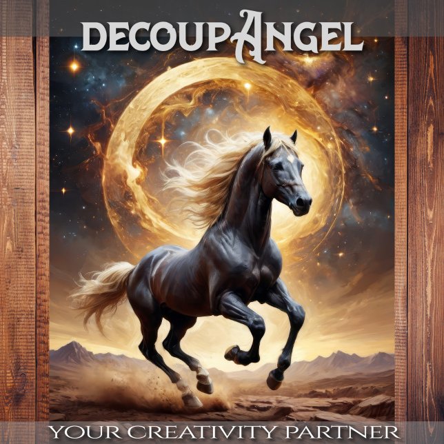 Black Horse Moonlight Majesty - Decoupage - Tissue Paper (Creator Uploaded)