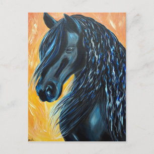Black Horse Painting Postcard