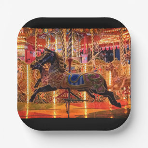 Black horse paper plate