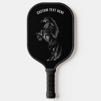Black Horse Pickleball Paddle Personalized Text