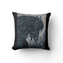 Black horse pillow