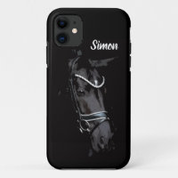 Black Horse Racing iPhone Case 