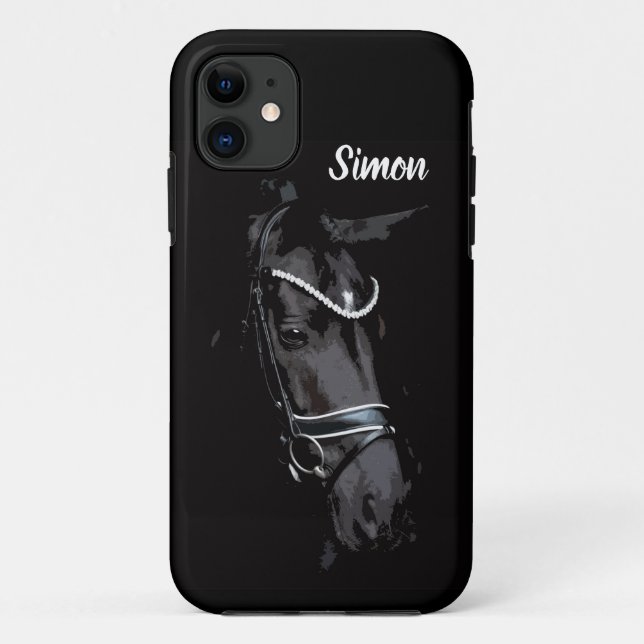 Black Horse Racing iPhone Case  (Back)