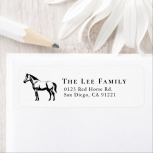 Black Horse Return Address Label