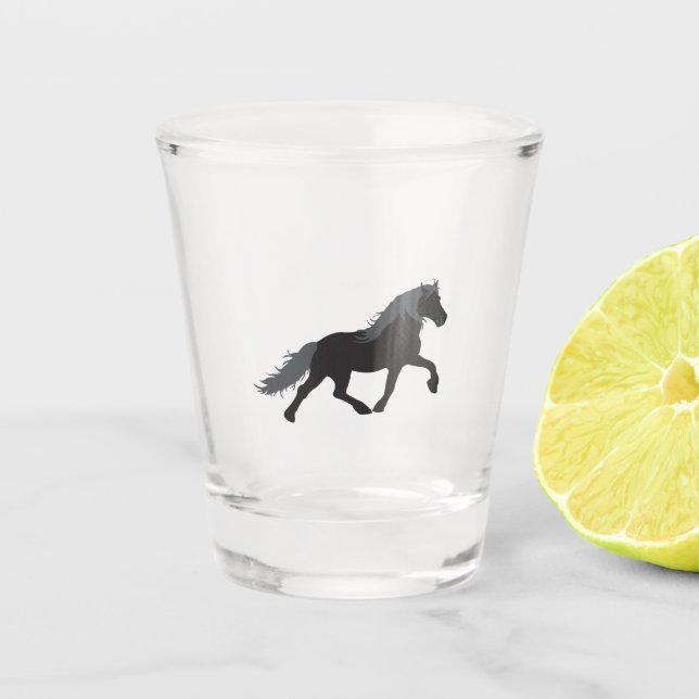 Black Horse Shot Glas Glass (Front)
