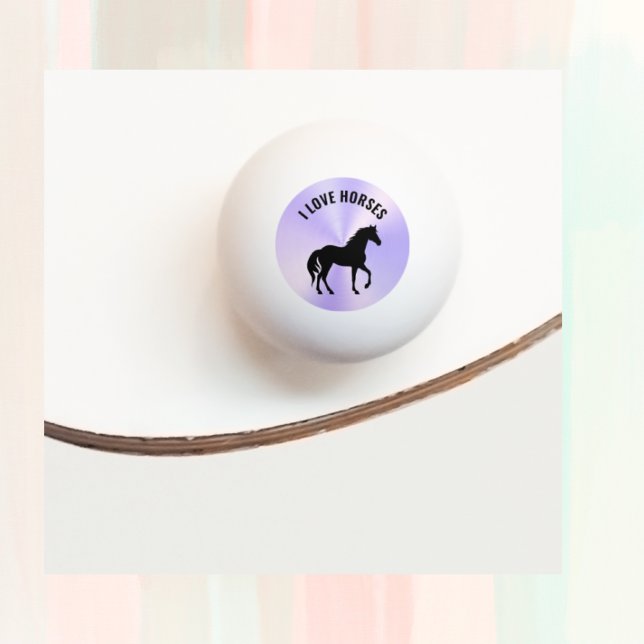 Black Horse Silhouette Monogram | Ping Pong Ball (Creator Uploaded)