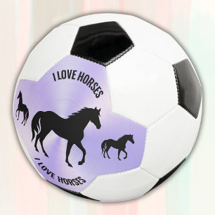 Black Horse Silhouette Monogram Soccer Ball