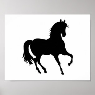 Black Horse Silhouette Poster