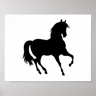 Black Horse Silhouette Poster