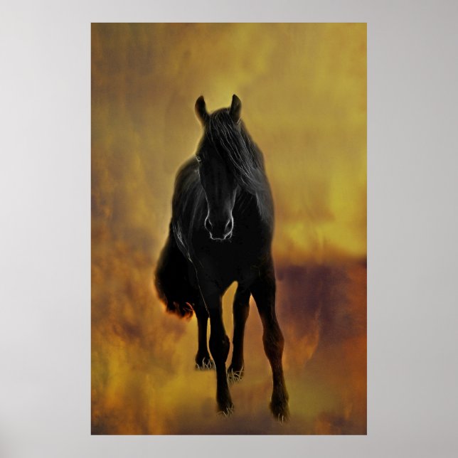 Black Horse Silhouette Poster (Front)