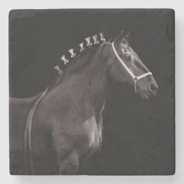 black horse stone coaster (Front)