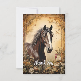 Black Horse Thank You Card