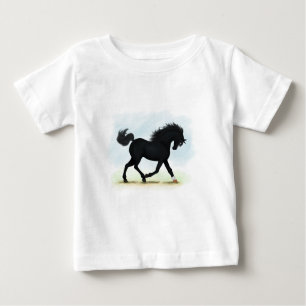Black Horse with Star & Sock (Black Beauty) Baby T-Shirt