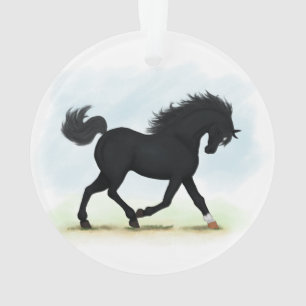 Black Horse with Star & Sock (Black Beauty) Ornament
