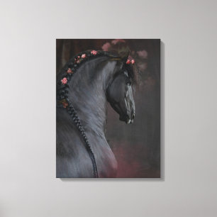 Black Horse - Wrapped Canvas