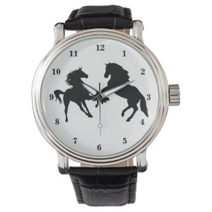 Black Horses - Drawing - Choose / Add Your Colour Watch
