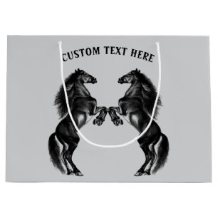 Black Horses Gift Bag Personalised Custom Text