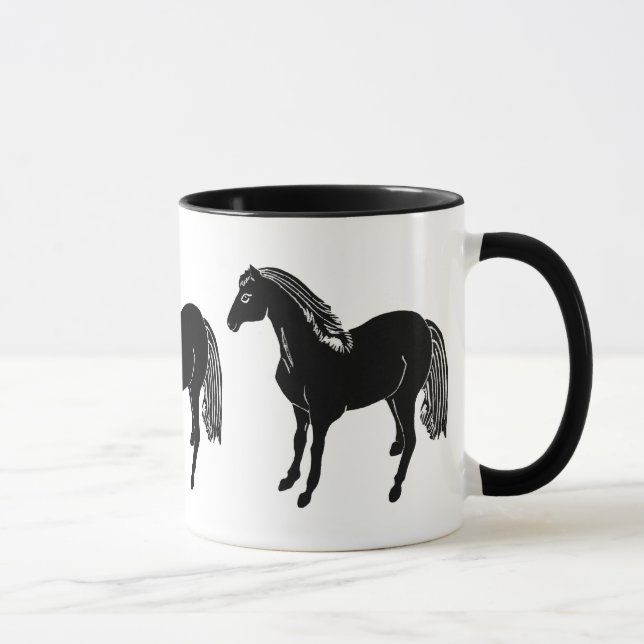 Black Horses Mug Drinkware (Right)
