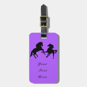 Black Horses - Your Text / Name / Colour - Paintin Luggage Tag
