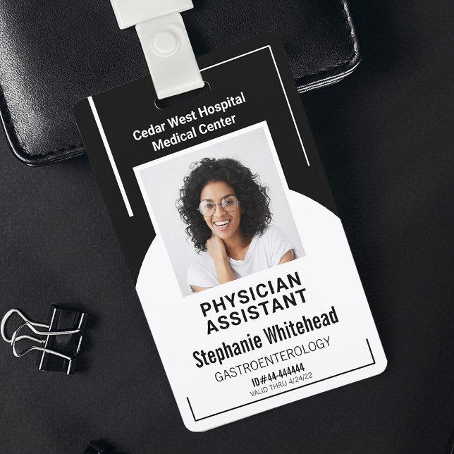 Black Hospital Medical Employee Photo ID  ID Badge (Your photo ID employee badge is not just an identification tool, but a powerful communication medium)